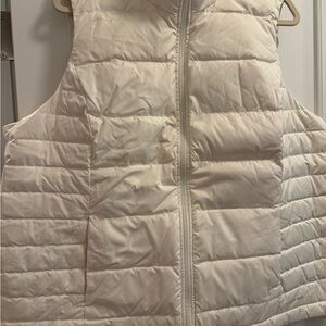 Lands' End Women's Cream Quilted Vest